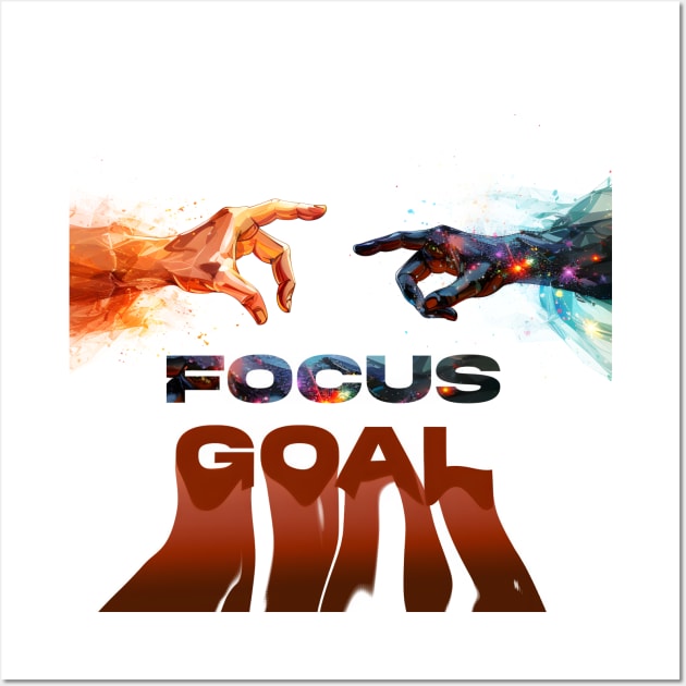 Focus Goal: Motivational and Inspirational Quotes Wall Art by A Floral Letter Capital letter A | Monogram, Sticker